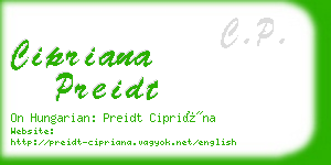 cipriana preidt business card